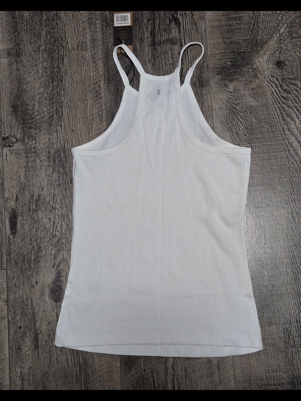 NOBULL White Ribbed Racerback Tank Top - Picture 2 of 4